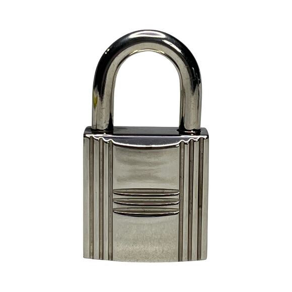 Hermès Palladium Plated Padlock and Keys Set No.110 Authentic Bag Lock Accessory - Picture 6 of 10